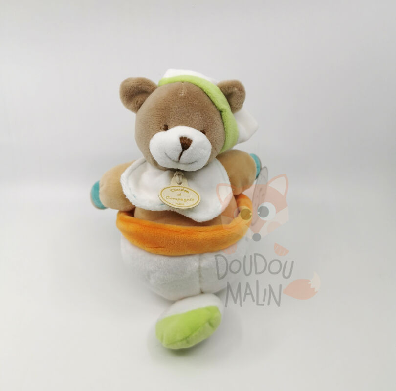  x alinéa - musical box bear orange white green 30 cm 